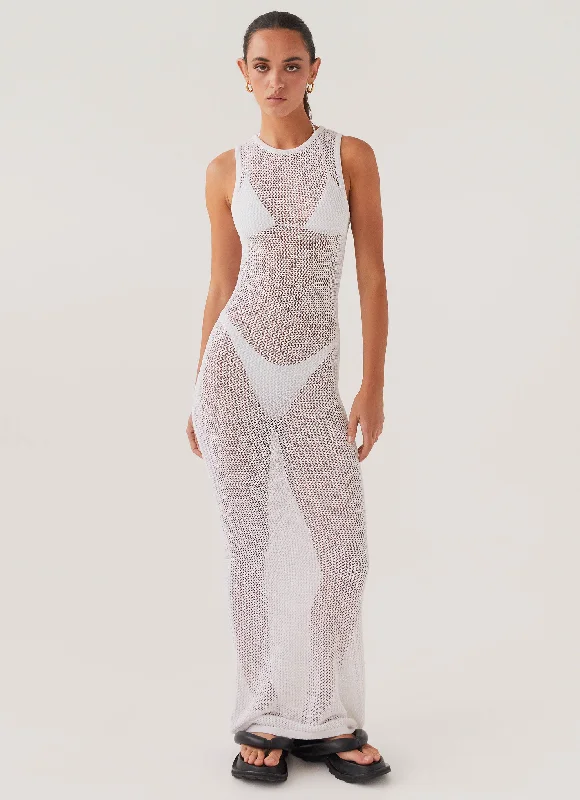 Chic Style, Always In Vogue Anniversary Sale Rock The Boat Crochet Maxi Dress - White