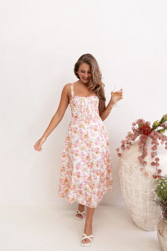 Special Offer Celebrate with Big Savings Cosima Midi Dress - Pink Floral