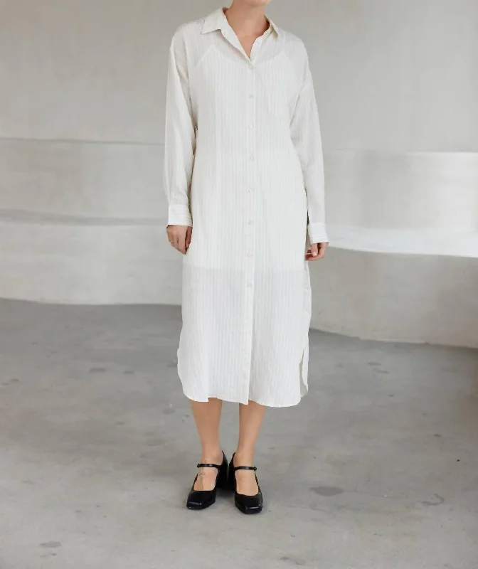 Hurry Before It'S Gone Discounts on Casual Weekend Styles Shirt Dress With Pinstripe In White