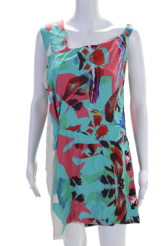 Imeless Style Anniversary Sale Roland Mouret Womens Silk Abstract Print Sleeveless Dress Multi Colored