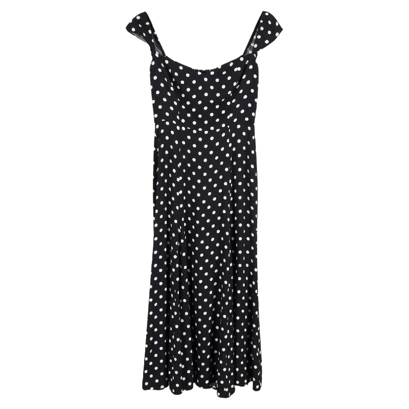 Fashionable Comfort Promotions Today Only Reformation Sleeveless Polka Dot Dress in Black Viscose