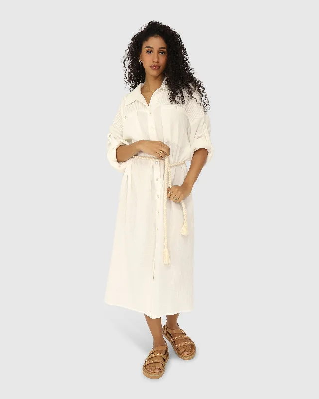 Chic And Edgy Cottagecore Rustic Charm Style Seven Wonders Maxi Shirt Dress