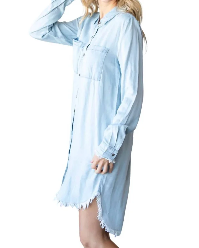 Shop Sale Items Early Access to Art Deco Styles Sale Tencel Shirt Dress In Light Wash