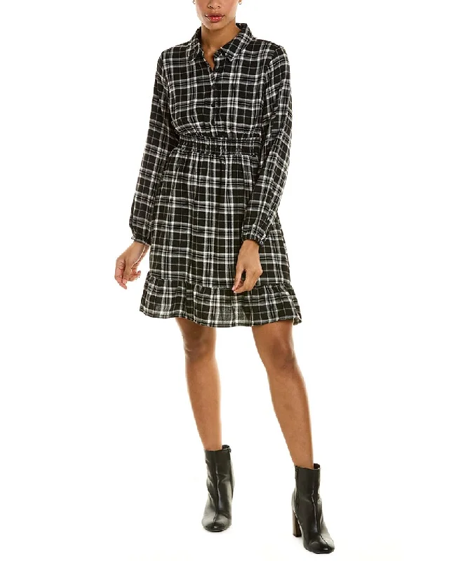 Fashion Sale Elegant Details Lucky Brand Plaid Shirt Dress