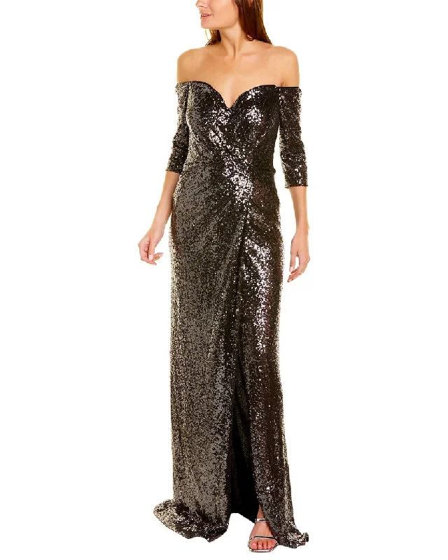 Limited Stock, Big Sale Spring Fling Sale Rene Ruiz Off-The-Shoulder Sequin Gown