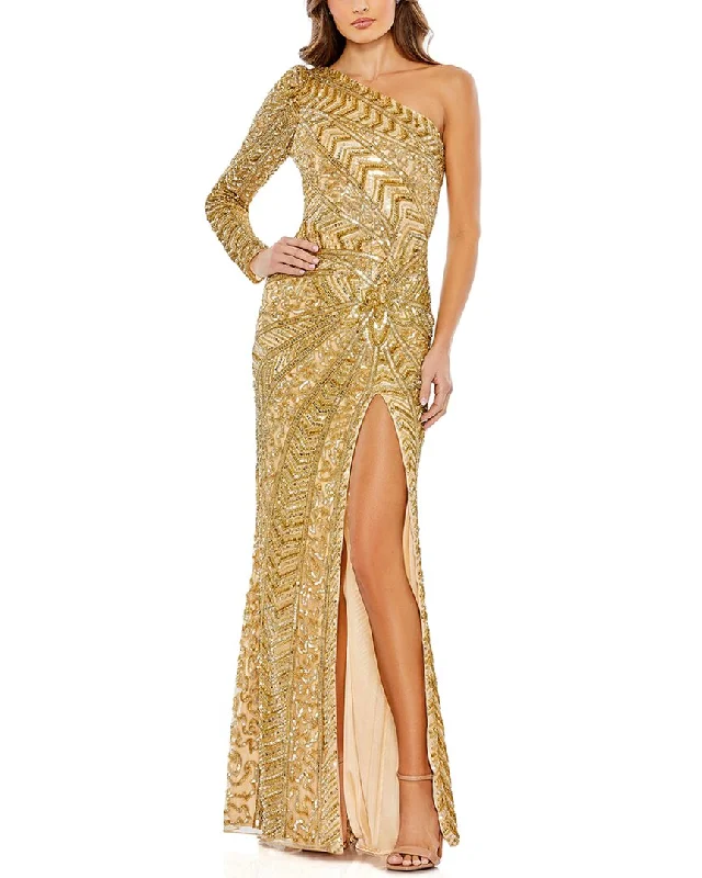 Limited-Time Offer Big Savings on Minimalist Office Styles Mac Duggal Embellished Illusion One Sleeve Gown