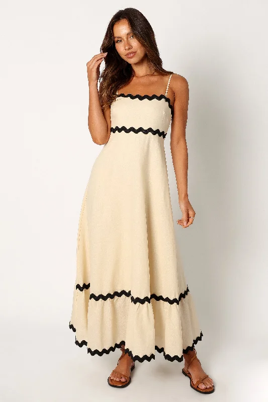 Ride The Style Wave Boho - Chic Festival - Ready Style Yana Maxi Dress - Cream Black