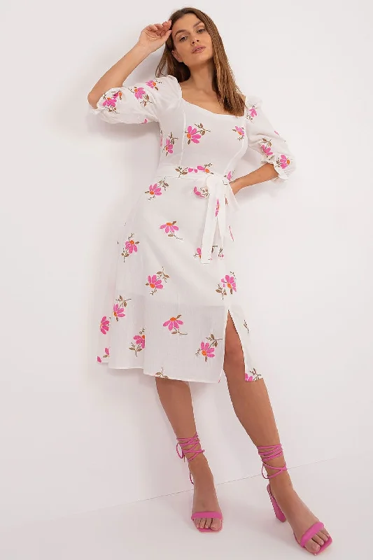 Fashion Sale Beat the Heat in Tropical Styles Lakerta Floral Linen Summer Midi Dress