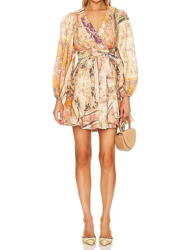 Chic Styles Flash Sale August Wrap Mini Dress In Floral  Patch