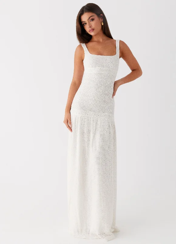 Easy Elegance Sales Graceful Drape Lyrical Maxi Dress - Ivory