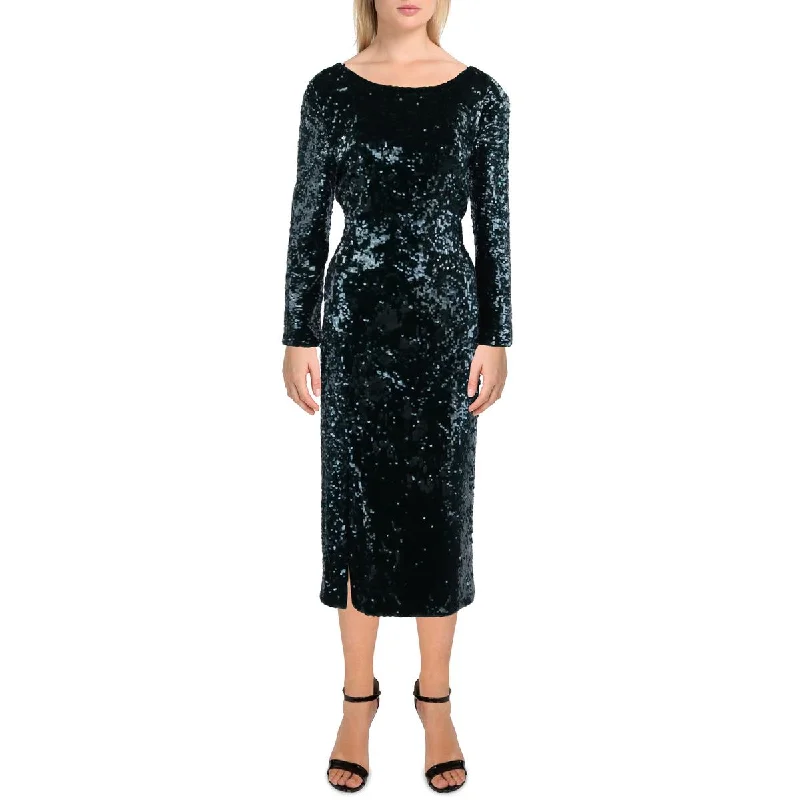 Classic Elegance Sales Refined Simplicity Natalie Womens Sequined Midi Bodycon Dress