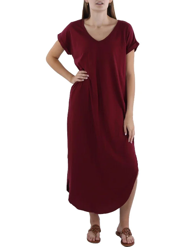 Casual Fashion Romantic Date - Night Ensemble Womens Cotton Maxi T-Shirt Dress