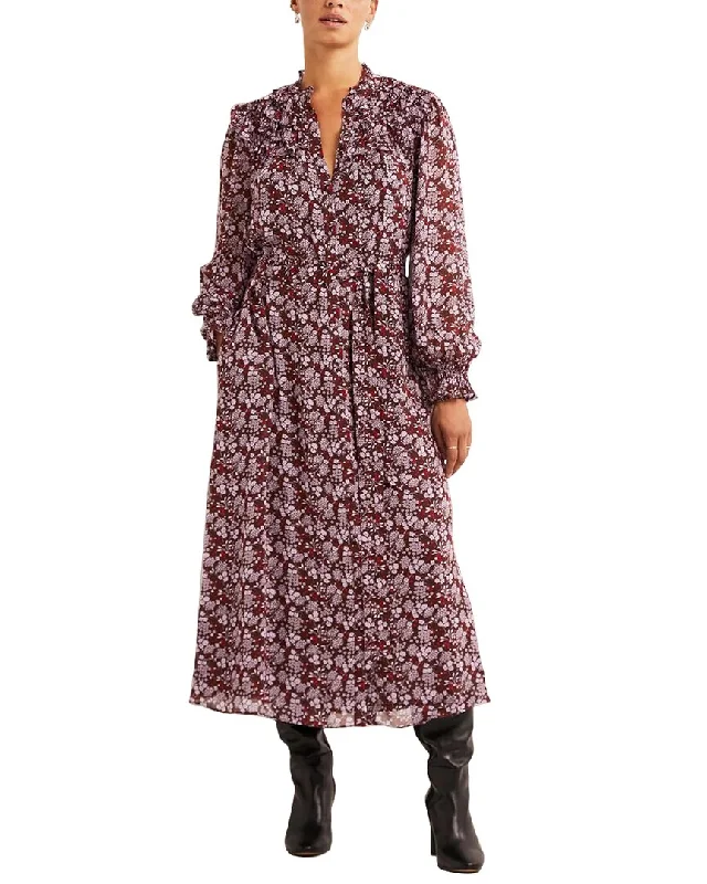 Statement Fashion Offers Alluring Design Boden Ruffle Yoke Midi Shirt Dress