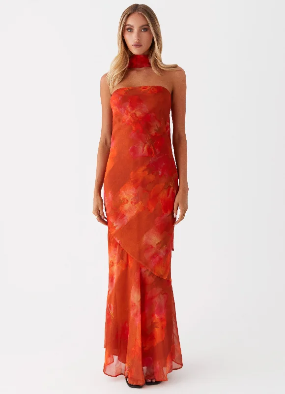 Exclusive Designer Style Deals Subtle Sophistication Under The Pagoda Maxi Dress - Amber