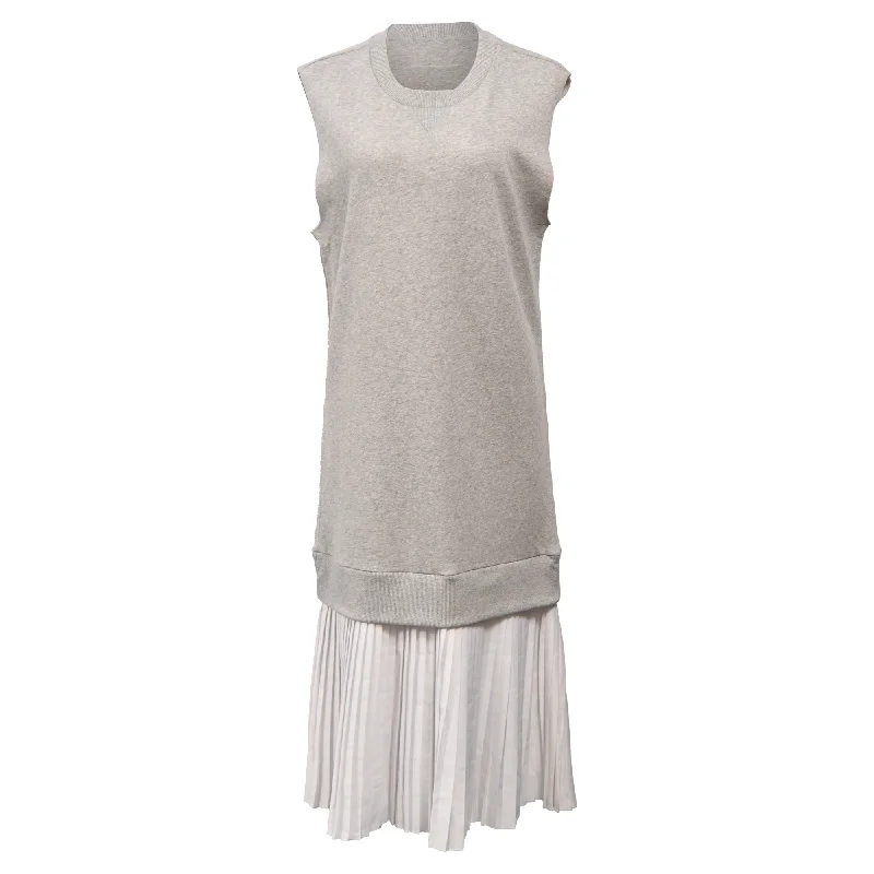 Don't Miss Out Boho - Chic Festival - Ready Style Maison Margiela Layered Midi Sleeveless Sweater Dress in Grey Cotton