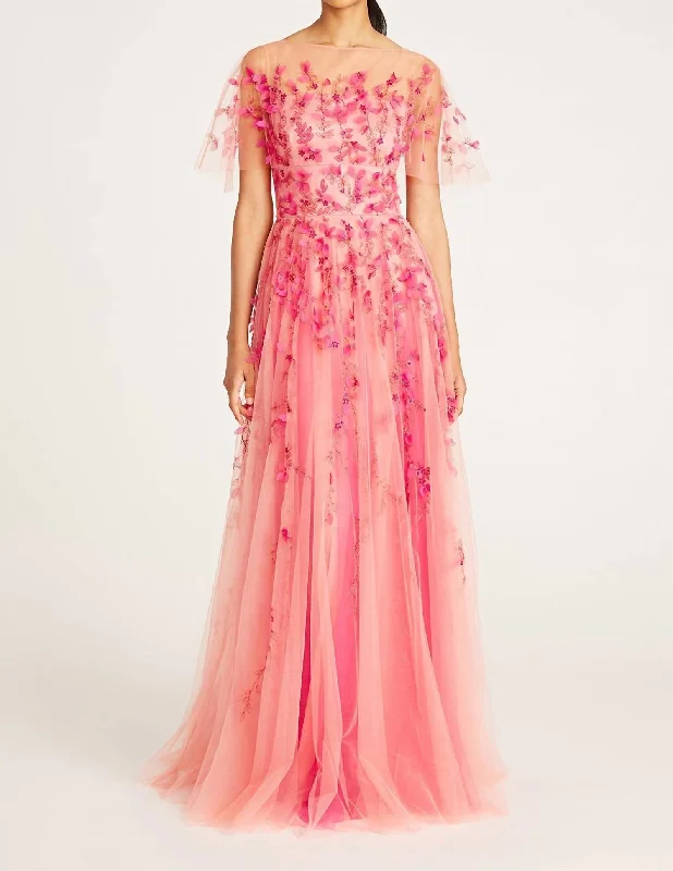 Chic Style, Always In Vogue Chic Allure Lydia Beaded Gown In Sugar Coral