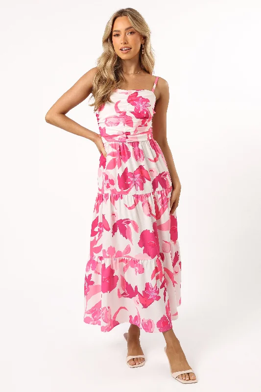 Summer Deals Statement Piece Monika Maxi Dress - Pink Floral