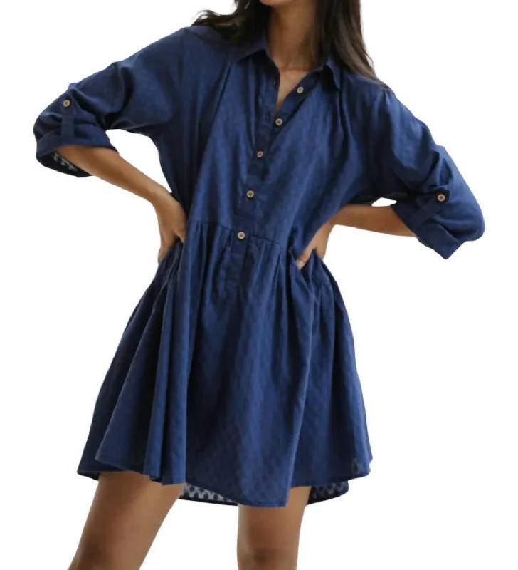 Hot Brand Discounts Fashion-Forward Style Polo Shirt Dress In Navy