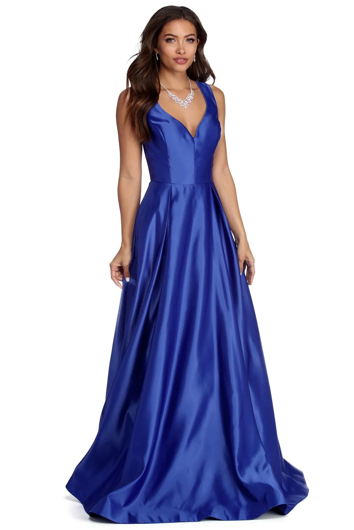 End-Of-Season Clearance Romantic Detailing Nadia Satin Ball Gown Dress