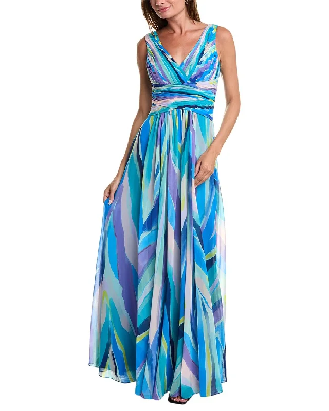 Playful Fashion Offers Spring Fling Sale Teri Jon by Rickie Freeman Pleated Gown