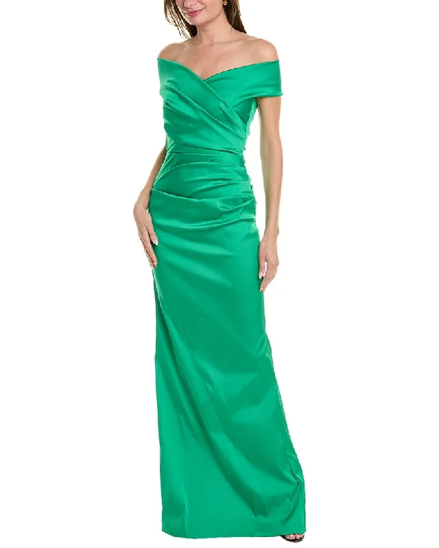 Fashion Sale Soft Textures Teri Jon by Rickie Freeman Pleated Gown