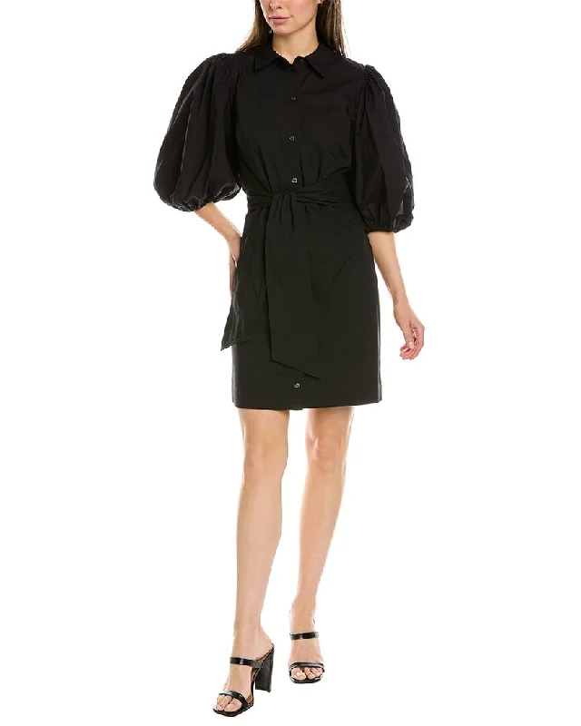 Vintage-Inspired Style Offers Minimalist Chic Toccin Puff Sleeve Shirt Dress