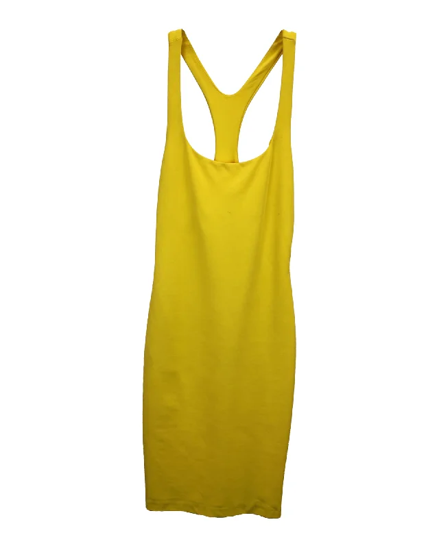 New Arrivals Elevated Style Dsquared2 Tank Bodycon Dress in Yellow Viscose