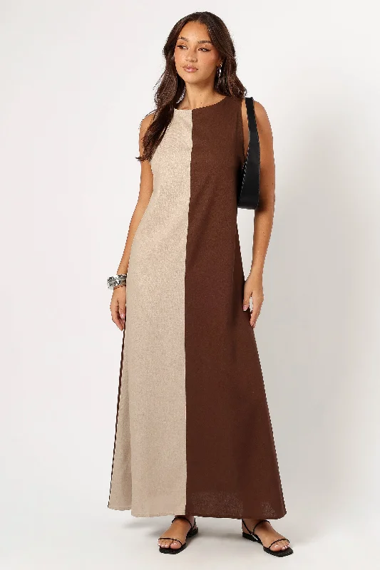 Chic & Cozy Collection Today Only Lindi Maxi Dress - Brown/Beige