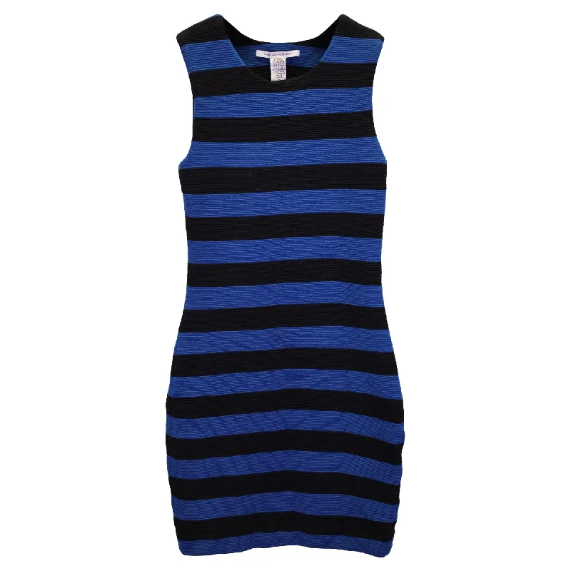 New Styles Just In Chic Allure Diane Von Furstenberg Rigmora Striped Bodycon Dress in Blue Wool Blend