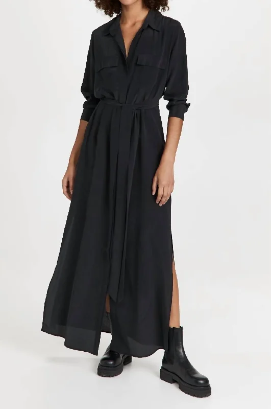 Exclusive Deals Online Big Savings on Rustic Countryside Styles Cameron Long Shirt Dress In Black