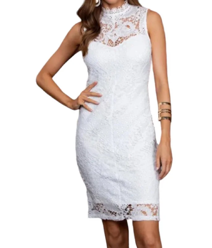 Vibrant Style Promotions Cottagecore Rustic Charm Style Sleeveless Crochet Dress In White