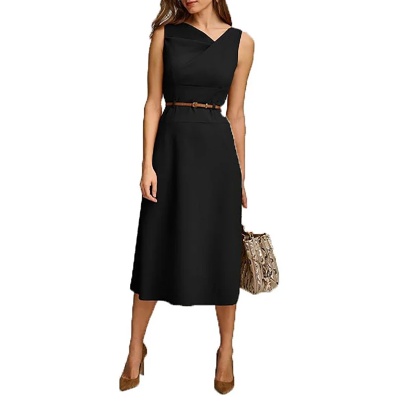 Limited Time Offer Discounts on Casual Weekend Styles Womens Business Casual Sleeveless Wear To Work Dress