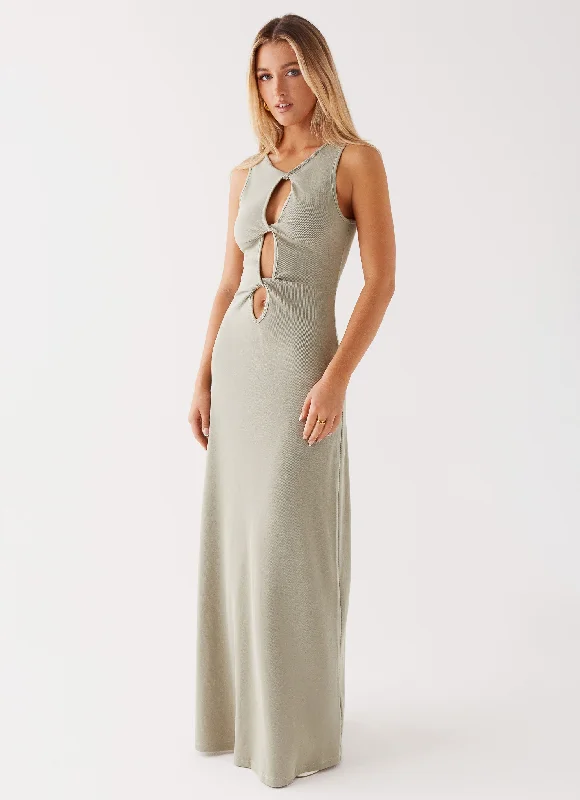 Casual Chic Hollywood Glam Award - Show Style Valli Maxi Dress - Sage