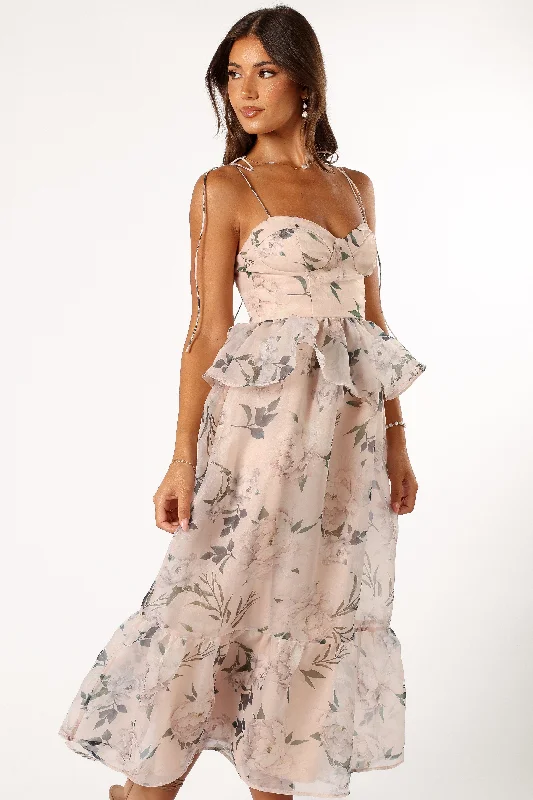 Sale Event, Prices Rock Alluring Design Kennie Midi Dress - Pink Floral