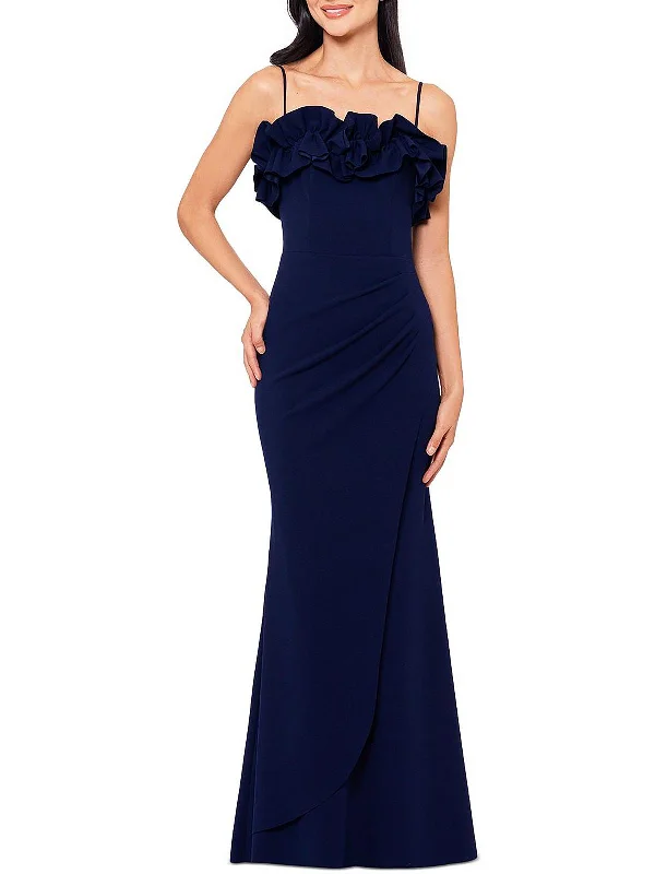 Relaxed Style Deals Fashion-Forward Style Womens Ruffled Sleeveless Evening Dress