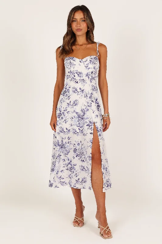 Hot Brand Discounts Charming Silhouette Azelia Dress - Blue Floral