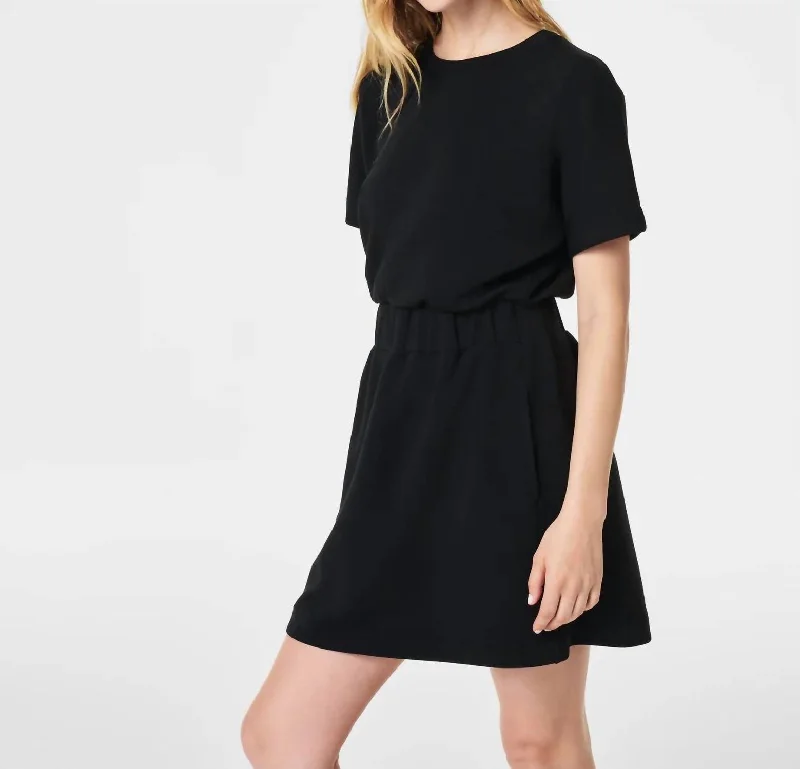 Contemporary Chic Promotions Ethnic Cultural Event Wear Airessentials Cinched T-Shirt Dress In Black