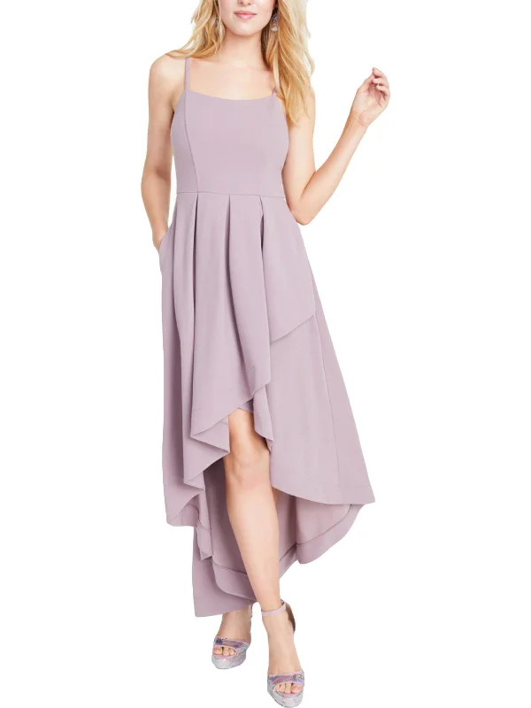 Limited Time Special Offer Winter Warm - Up Sale Juniors Womens Sleeveless Hi-Low Evening Dress