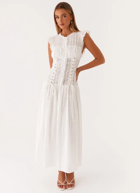 Fall Sale, Prices Drop Minimalist Chic Genevieve Midi Dress - White