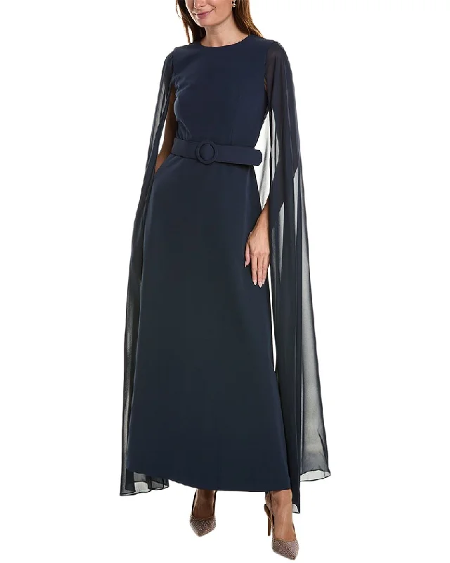 Sustainable Fashion Extravaganza Lightweight Fabric Kay Unger Freya Cape Gown