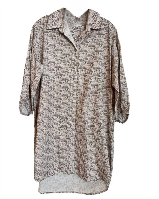 Seasonal Picks Modern Romance Pullover Shirt Dress In Freather Frolic