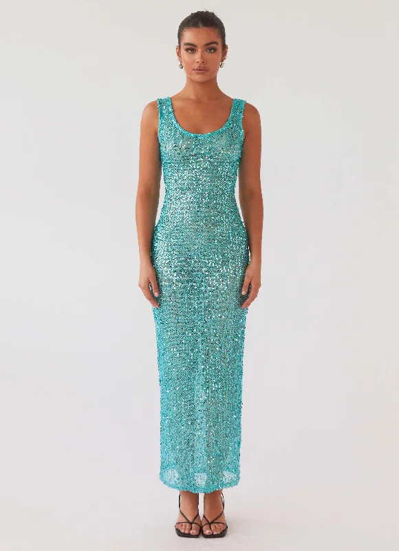 Chic Trends Unveiled Elegant Details Sweet Essence Maxi Dress - Crystal