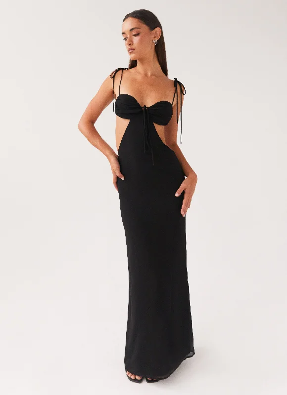 Bold Style Discounts Clearance Event Tyra Ruched Maxi Dress - Black