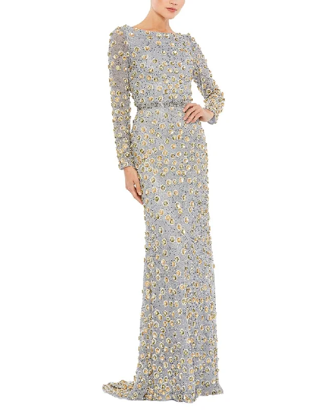 Catch Every Fashion Trend Effortless Comfort Mac Duggal Embellished High Neck Gown