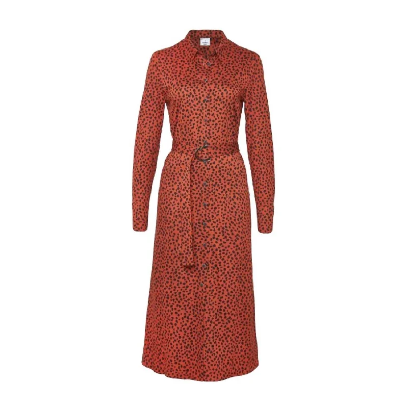 Modern Fashion Sale Y2K Nostalgic Fashion Look Long Shirt Dress In Animal Dot