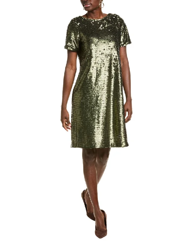 Save Big Feminine Flow Anne Klein Sequin T-Shirt Dress