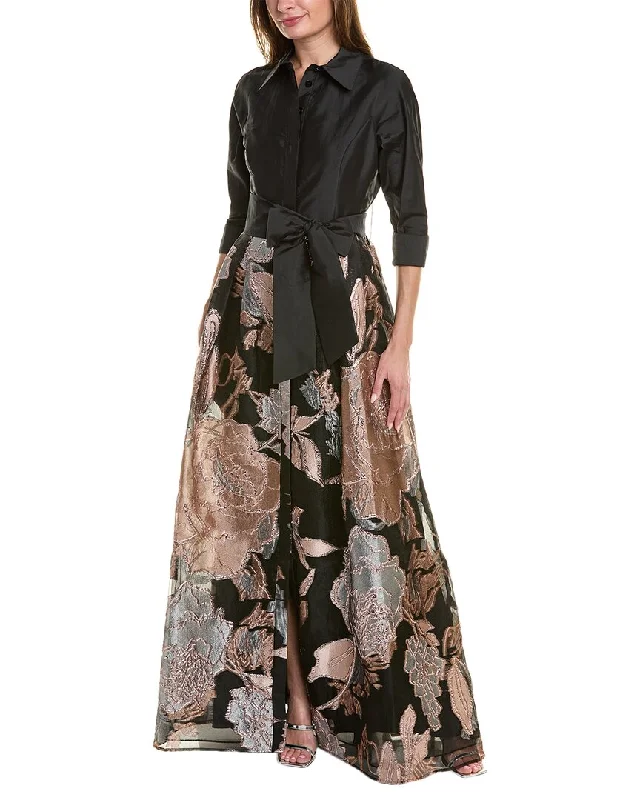 Minimalist Fashion Sale Dreamy Aesthetic Teri Jon by Rickie Freeman Taffeta Shirt Gown