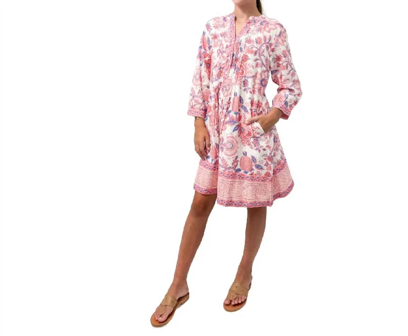 Fashion Sale Chic Urban Fashion Look Maye Mini Dress In Floral White/coral/periwinkle