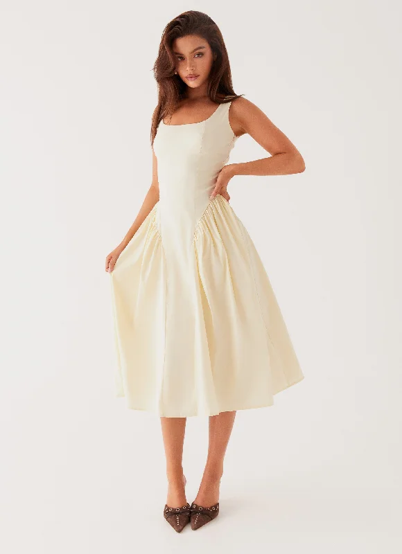 Stupidly Low Prices Statement Piece Sassy Soiree Midi Dress - Cream