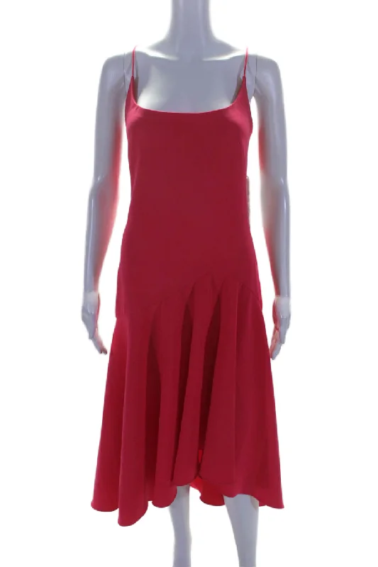 Exclusive Discounts Feminine Charm Theia Womens Spaghetti Strap Sleeveless A Line Tank Dress Magenta Pink